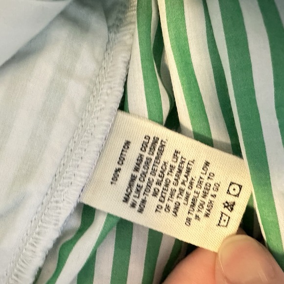 NEW P'Jimmies By Alex Mill Sleep Pant in Dream Striped Sz XS Green White Cotton - Picture 9 of 9